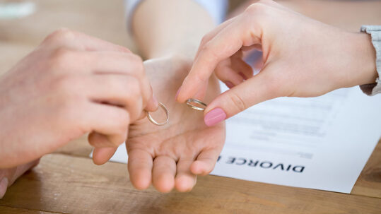 Divorce process in New Jersey - symbolic removal of wedding rings